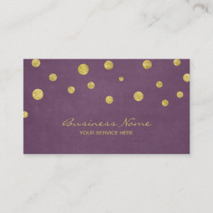 Carte De Visite Parties scintillant d'or moderne Confetti Dots Vio