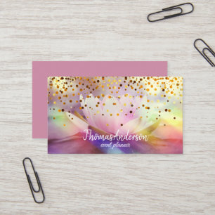 Carte De Visite Parties scintillant d'or moderne élégant et élégan