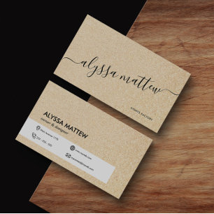 Carte De Visite Parties scintillant d'or personnalisée brillant te