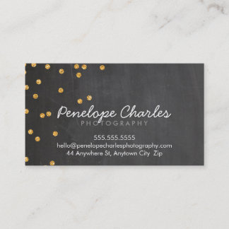 Carte De Visite PARTIES SCINTILLANT d'or riche MODERNE confetti po