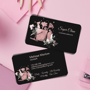 Carte De Visite Parties scintillant d'or Rose de nettoyage de mais