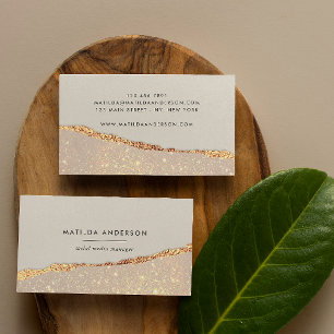 Carte De Visite parties scintillant d'or rose noir rose moderne ca