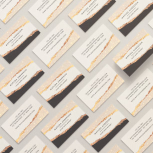 Carte De Visite parties scintillant d'or rose noir rose moderne ca