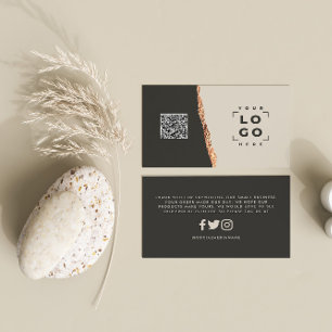 Carte De Visite parties scintillant d'or rose rose noir moderne me