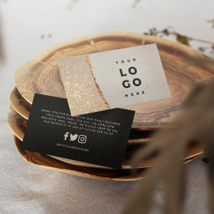 Carte De Visite parties scintillant d'or rose rose noir moderne me