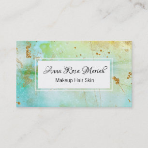 Carte De Visite *~* Parties scintillant d'or Turquoise Abstrait Pa