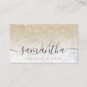 Carte De Visite parties scintillant dorée claire moderne cheveux e