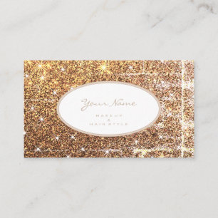 Carte De Visite Parties scintillant dorée de luxe maquillage et c