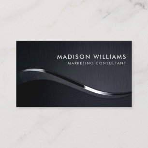 Carte De Visite Parties scintillant en argent gris foncé personnal