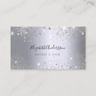 Carte De Visite Parties scintillant en argent teint maquillage de