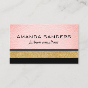 Carte De Visite Parties scintillant en cuir rose Faux et motifs