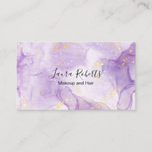 Carte De Visite Parties scintillant en marbre violet esthétique C