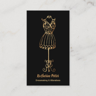 Carte De Visite Parties scintillant en or de Seamstress
