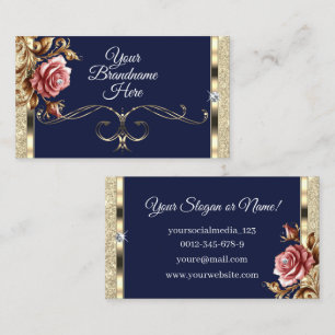 Carte De Visite Parties scintillant en or noir foncé rose Rose Vin