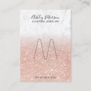 Carte De Visite parties scintillant en or rose en marbre