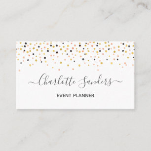 Carte De Visite Parties scintillant en or rose tendance confetti c