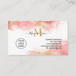 Carte De Visite Parties scintillant en or rose vierge Logo personn