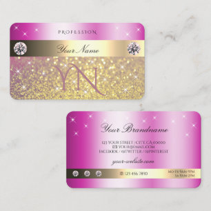 Carte De Visite Parties scintillant en or violet rose brillant ave