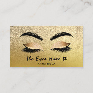 Carte De Visite *~* Parties scintillant en satin d'or Lashes Exten