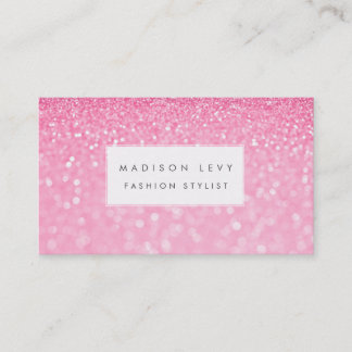 Carte De Visite Parties scintillant en verre rose glamour Fashion