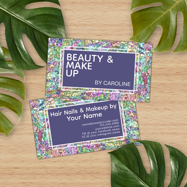 Carte De Visite Parties scintillant étincelante couleur Iridescent (Créateur téléchargé)