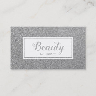 Carte De Visite Parties scintillant étincelante en argent Beauté M