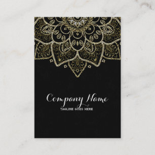 Carte De Visite Parties scintillant Faux Noir Et Mandala Floral Or