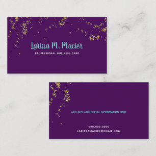 Carte De Visite parties scintillant . faux points d'or + nom manus