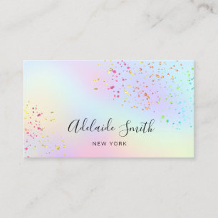 Carte De Visite PARTIES SCINTILLANT FAUX sur les couleurs pastel