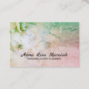 Carte De Visite *~* Parties scintillant Flore céleste Aquarelle T
