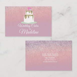 Carte De Visite Parties scintillant Foil Mariage Gâteau Niveau Bou