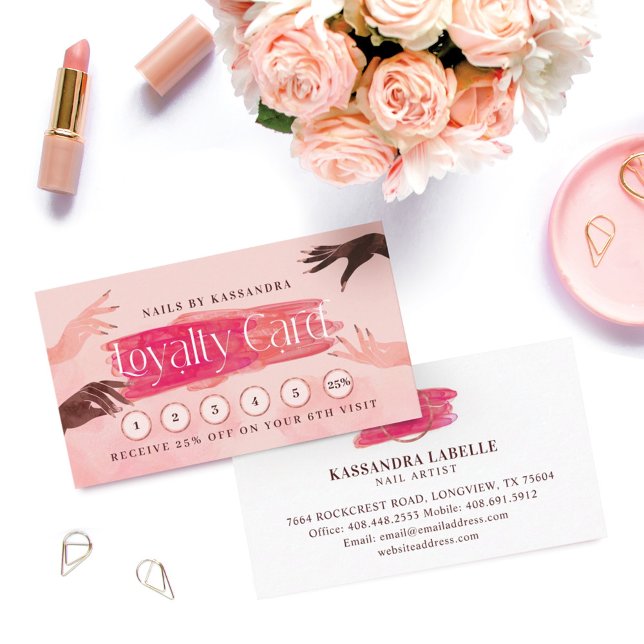 Carte De Visite Parties scintillant Glam Nail Art Manicure Salon C (Créateur téléchargé)