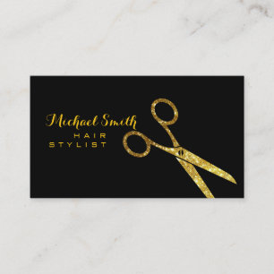Carte De Visite Parties scintillant Gold de la liste de cheveux