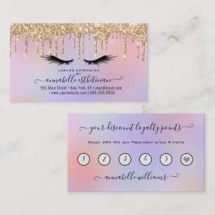 Carte De Visite Parties scintillant Gold Eyelash Extension Loyauté