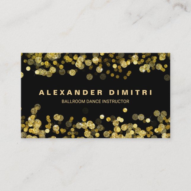 Carte De Visite Parties scintillant Gold Faux Confetti (Devant)