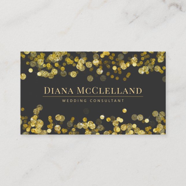 Carte De Visite Parties scintillant Gold Faux Confetti | Glitz mod (Devant)