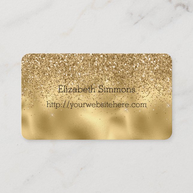 Carte De Visite Parties scintillant Gold Glam Glitz (Devant)