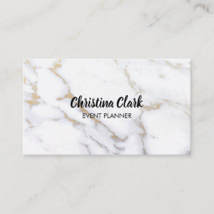 Carte De Visite Parties scintillant Gold Marbre blanc personnalis
