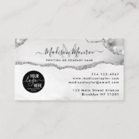 Parties scintillant gris argent Logo personnalisé 