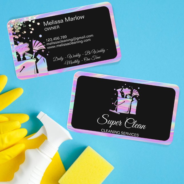 Carte De Visite Parties scintillant Holographe de ménage de maison (Créateur téléchargé)