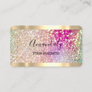 Carte De Visite Parties scintillant Holographe Gold de la liste de
