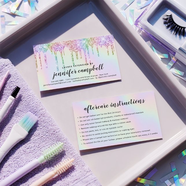 Carte De Visite Parties scintillant holographique instructions de  (Glitter holographic lash aftercare instructions)