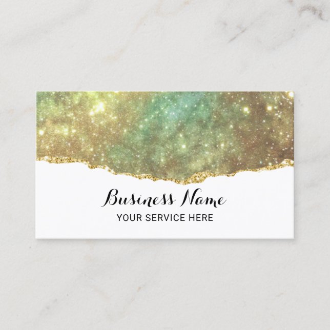 Carte De Visite Parties scintillant Holographique moderne Glam Gol (Devant)