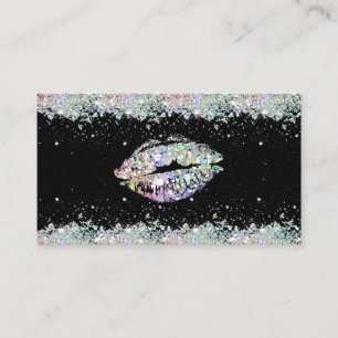Carte De Visite Parties scintillant holographique Sparkles Lips Un