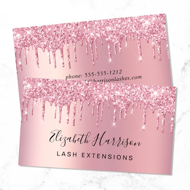 Carte De Visite Parties scintillant Lashes rose (Créateur téléchargé)