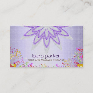 Carte De Visite Parties scintillant Lotus Fleur Logo Yoga Soins de