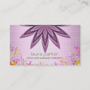 Carte De Visite Parties scintillant Lotus Fleur Logo Yoga Soins de