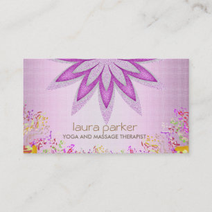 Carte De Visite Parties scintillant Lotus Fleur Logo Yoga Soins de
