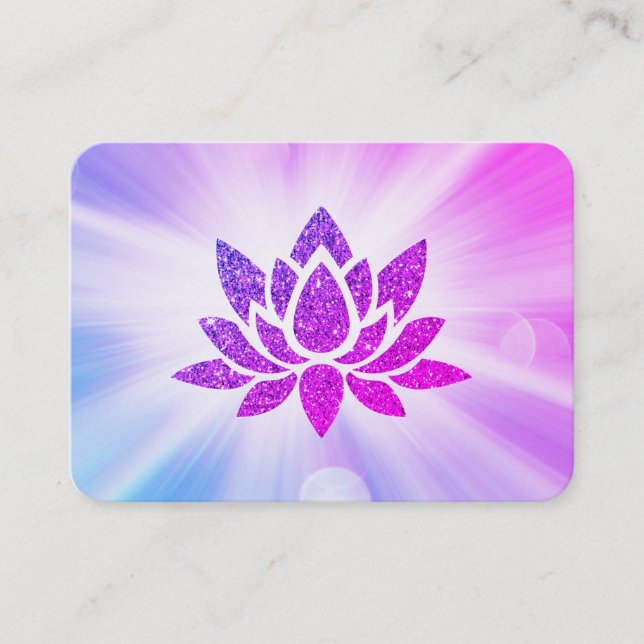 Carte De Visite *~* Parties scintillant Lotus Rays Reiki Énergie d (Devant)
