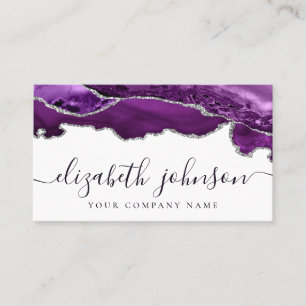 Carte De Visite Parties scintillant moderne violet argent Agate M